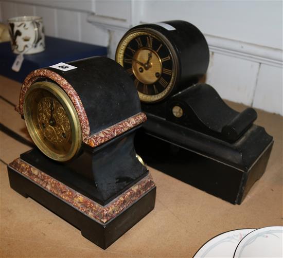 2 marble mantle clocks